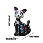 Halloween Animal Statue Skeleton Dog Cat Figurines Room Decor  Resin Halloween Decorations Table Centerpieces for Porch Patio Lootquake LLC