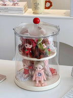 Labubu Rotating Display Box, Transparent Acrylic, Plush Doll Hand-Made Dust-Proof Labubu Pendant Storage Box. Lootquake LLC