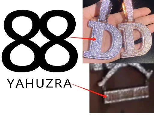 2024 3D Design Jewelry Copper 5A Zircon Bling Hip Hop Rapper Men Hip Hop Custom Letter Name Round Rectangle Pendant Lootquake LLC