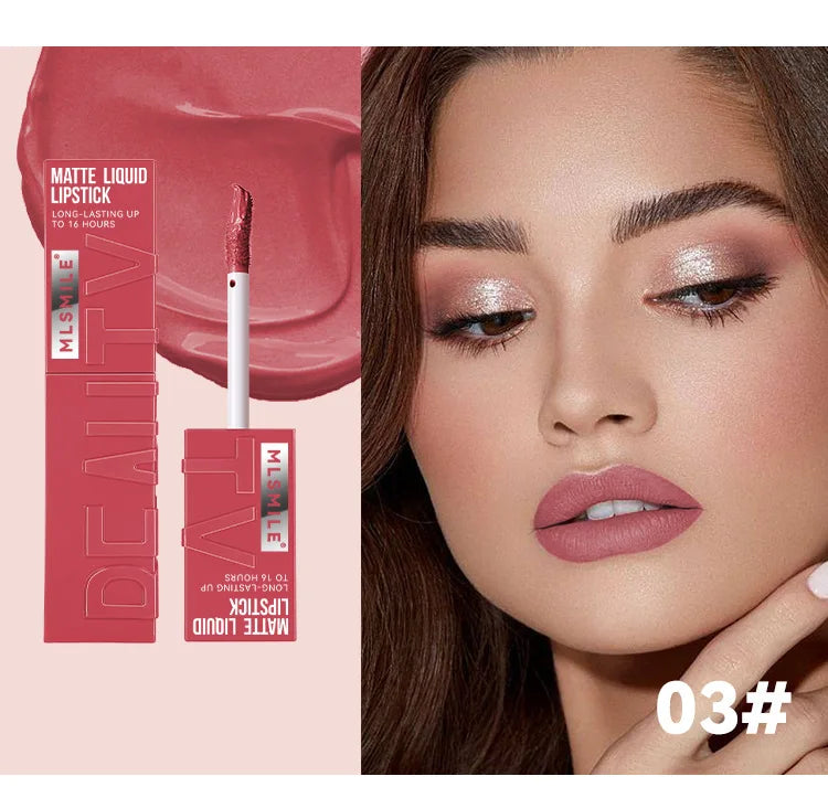 Matte Liquid Lipstick 6 Colors Long Lasting Lip Ink Lip Tint Non-stick Cup Nude Lip Gloss Waterproof Cosmetics Make Up