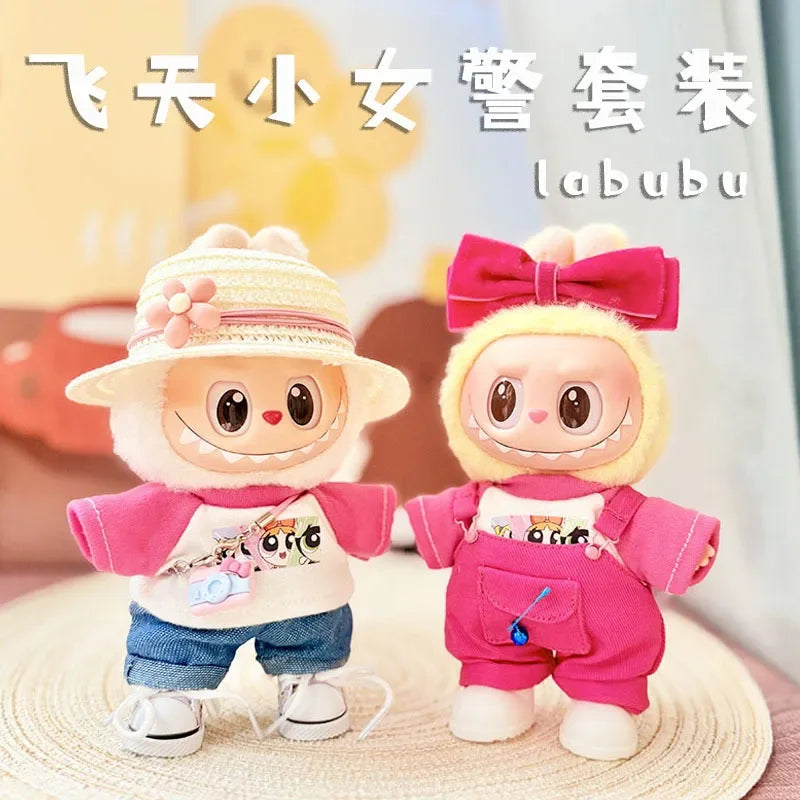 Labubu Doll Clothes Police Set Summer T-shirt Labubu I II Idol Dolls 15/17cm Clothes Sitting Party Accessories DIY Gifts Lootquake LLC