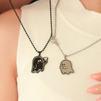 Luminous heart stainless steel simple person to send love couple necklace