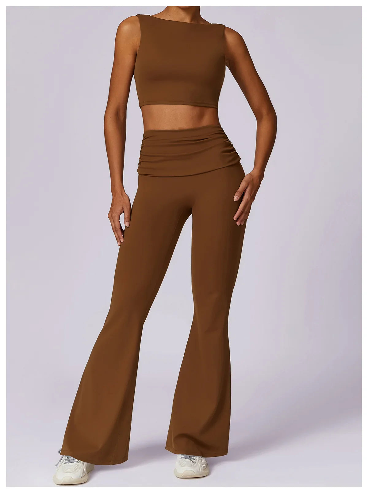 Elevate Activewear: Seamless Leggings & Top Set THRIXINE