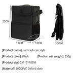 Trash Can with Lid and Storage Pockets 100% Leak Proof Organizer Waterproof Garbage Multipurpose Bin Black Load Dustbin for Car Lootquake LLC