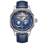 SEAKOSS Male Dual Earth Rotating Mechanical Men's Watch Automatic Movement Waterproof Clock Pilots 1963 Flywheel Wristwatches