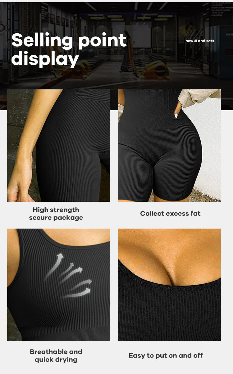 Seamless One-Piece Short Yoga Sportswear THRIXINE