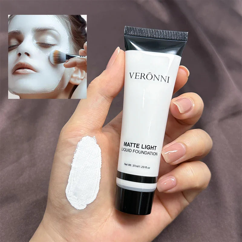 White Liquid Foundation - Full Coverage, Oil Control & Long Lasting, for Stage Makeup, Halloween, Cosplay Makeup (37ml) Lootquake LLC