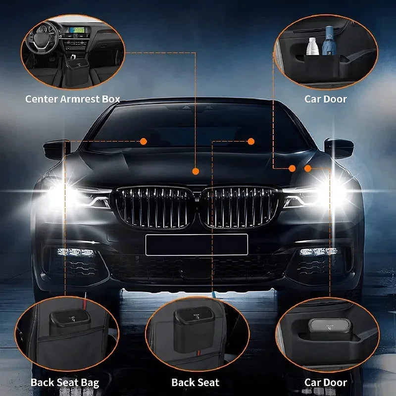 Car Trash Can (with Lid) Contains 60 (300) Garbage Bags, Small Car Trash Can, Leak-proof Mini Car Accessories Lootquake LLC