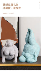 Abstract Body Sculpture Resin Handicraft Fat Woman Yoga Statue Irregular Hand-made Clay Sculptures Home Decoration Accessories