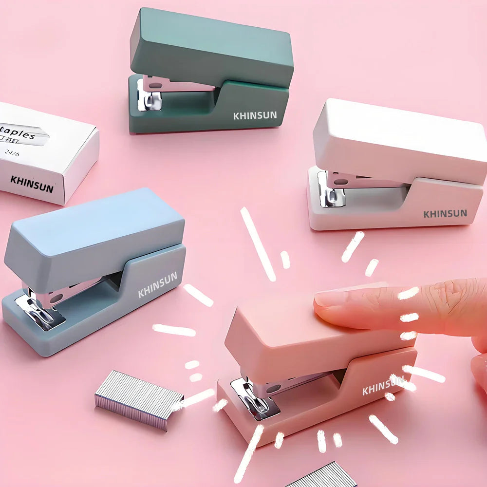 KHINSUN Mini Stapler Set Portable Color Paper Binding Machine Use 24/6 26/6 Staples Fashion Stationery Office Supplies Lootquake LLC