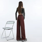 FINEWORDS Retro Angela Red Winter Jeans Women Thicken Cashmere High Waist Baggy Jeans Streetwear Casual Wide Leg Denim Pants Lootquake LLC