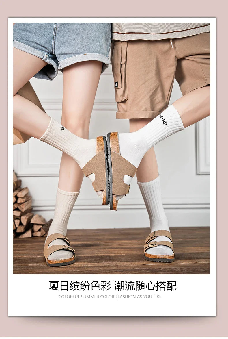 Brand Men Women Sandals Summer Designer Couple Cork Clogs Sandals Luxury Classic Unisex Mules Beach Slide With Adjustable Buckle Lootquake LLC