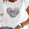 Heart Vibe: Stretchy 90s O-Neck Tee THRIXINE