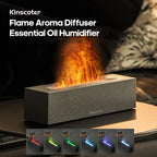 KINSCOTER Flame Aroma Diffuser Air Humidifier Ultrasonic Cool Mist Maker Fogger LED Essential Oil Lamp Realistic Fire Difusor Lootquake LLC