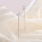 925 Silver Earring For Women Long Tassel Earrings Ear Line pendientes Fashion Zircon Star Drop Earrings
