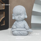 Buddha Stone Statue Little Buddhist Monks Tibetan Buddhism Figurines Zen Garden Ornament Meditation Home Aquarium Decoration Lootquake LLC