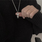 Fashion Trend Engraved Alphabet Bear Pendant Cute Animal Necklace Mens Womens Charm Hip Hop Party Street Jewelry Gifts Lootquake LLC