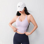 Women's U-Neck Yoga Vest with Chest Pad THRIXINE