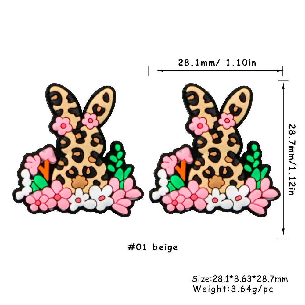 Kovict 5/10Pcs New Focal Silicone Beads Easter Series Bead For Jewelry Making DIY  KeyChain Bracelet Necklace Pen Accessories Lootquake LLC