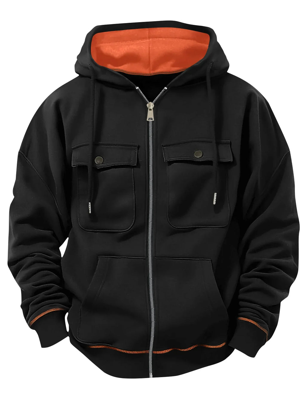 2025 Zipper Hoodies Autumn Winter Men's New Long Sleeve Hooded Sweatshirt Fashion Casual Male Outfit Sportwear Loose Fit Clothes