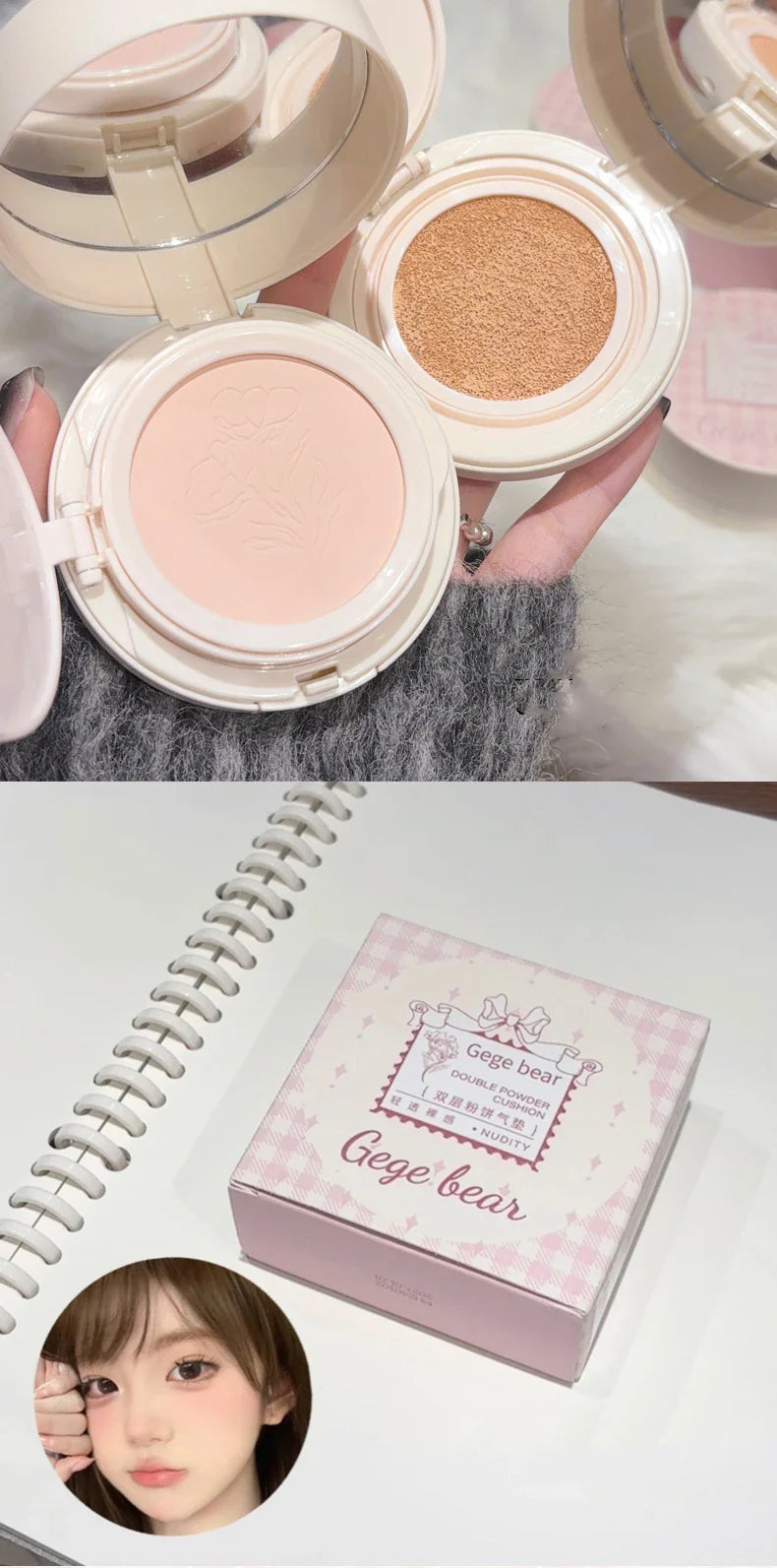Matte Face Pressed Powder Oil Control Natural Full Coverage Moisturizing Whitening Foundation Cream Base Makeup 2 In 1 Cosmetic Lootquake LLC