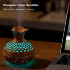 USB Hollow Wood Grain Humidifier Aroma Diffuser Atomizer Household Humidifier Hydrating Instrument Desktop Humidifier Lootquake LLC