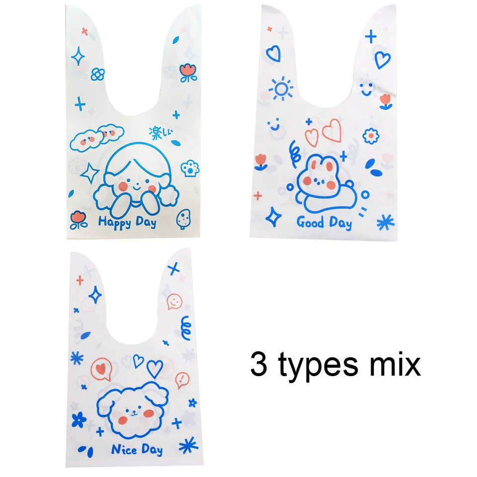 Hot Sale 20 / Batch Cute Rabbit Carrot Ear Biscuit Bag Candy Biscuit Gift Bag Snack Baking Packaging Supplies Easter Decoration Lootquake LLC
