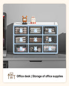 Desktop Storage Box Transparent Drawer Home Storage Box Stationery Box Office Files Stationery Organizer Cosmetics Drawer Box