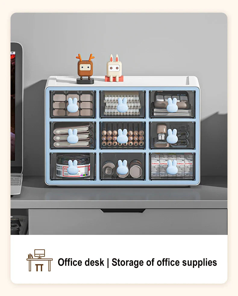 Desktop Storage Box Transparent Drawer Home Storage Box Stationery Box Office Files Stationery Organizer Cosmetics Drawer Box