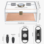 Scotte Cigar Case Humidors Acrylic Cigar Box Hygrometer Humidifier Hold 20 Cigars Include Cigar Cutters Cigar Punch Accessories Lootquake LLC