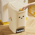 Large Capacity Trash Can Cute Creativity Non-slip Bottom Strong Bearing Capacity Garbage Bucket Square Dustbin Kitchen Lootquake LLC