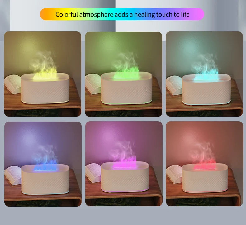 Colorful Simulation Flame Aroma Diffuser Home Hotel Desktop USB Air Humidifier Lootquake LLC