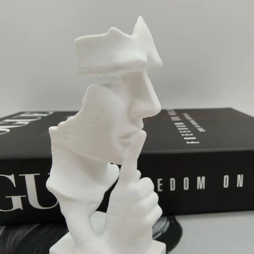 Sixiangjia Statue, Silence Is Golden Abstract Art Statue, 3D Printing Durable Plastic, Modern Plastic Home Sculpture, Simple Design High-Quality Ornaments, Home Office Desktop Decorations, Christmas Easter Halloween Creative Lootquake LLC