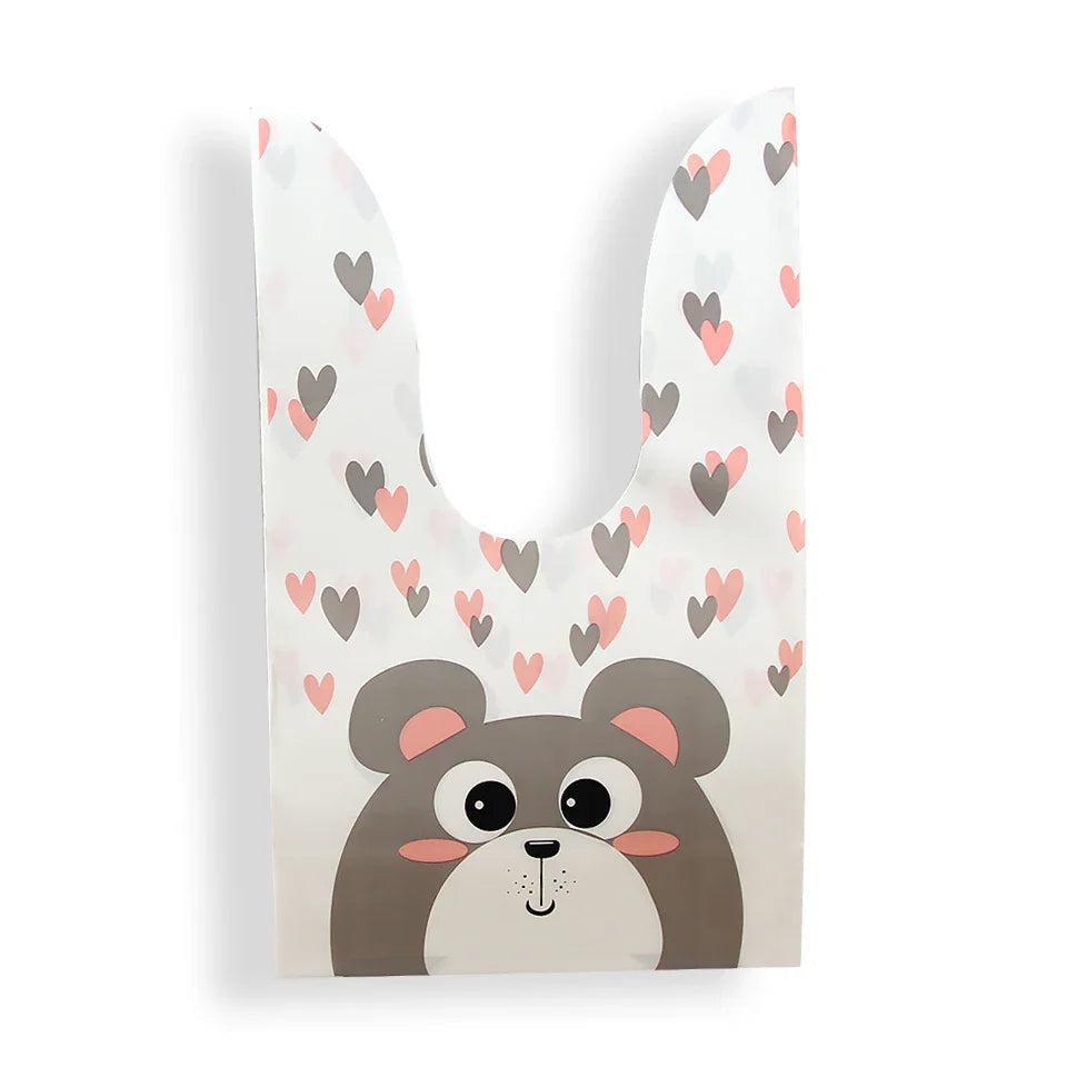 Hot Sale 20 / Batch Cute Rabbit Carrot Ear Biscuit Bag Candy Biscuit Gift Bag Snack Baking Packaging Supplies Easter Decoration Lootquake LLC