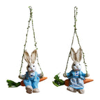 Easter Bunny Pendant Swing Rabbit Hanging Ornament for Dining Room Holiday Collections Display Home Decor Wedding Party Art Gift Lootquake LLC