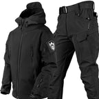 5XL Shark Skin Soft Shell Autumn and Winter Plush Thickened Mountaineering Tactics Training Breathable Windproof Charge Suit Lootquake LLC