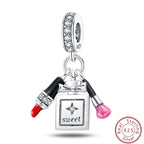 S925 Sterling Silver Princess Golf Hamster Camera Travel Three Piece Set Charms Beads 3mm DIY Fine Jewelry Making Lootquake LLC