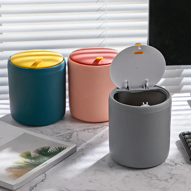 Mini Waste Bin Desktop Office Trash Can Home Garbage Basket Table Plastic Organizer Office Supplies Dustbins Sundries Barrel Box Lootquake LLC