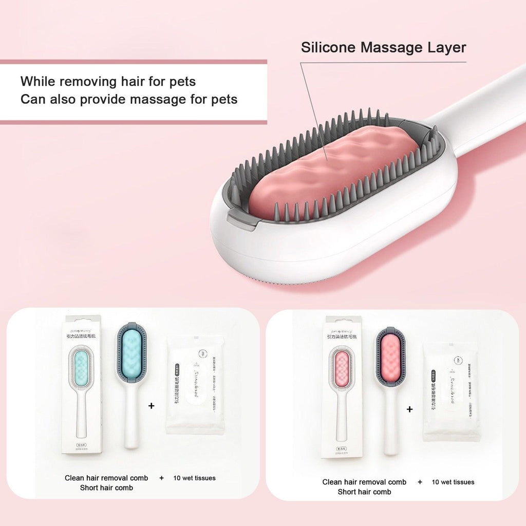 Cat Cleaning Comb Cat Hair Remover to Remove Floating Hair Sticky Fur Universal Pet Grooming Brush for Cat Dog Paired with Wipes Pet Cleaning Hair Removal Comb For Massaging And Removing Loose Hair Stevvex