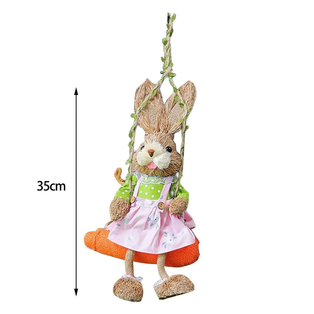 Easter Bunny Pendant Swing Rabbit Hanging Ornament for Dining Room Holiday Collections Display Home Decor Wedding Party Art Gift Lootquake LLC