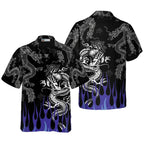 All Over Print Flame Dragon Pattern Hawaiian Shirts For Men Summer Short Sleeve Button Up Beach Shirts Blouse Mens Streetwear Lootquake LLC