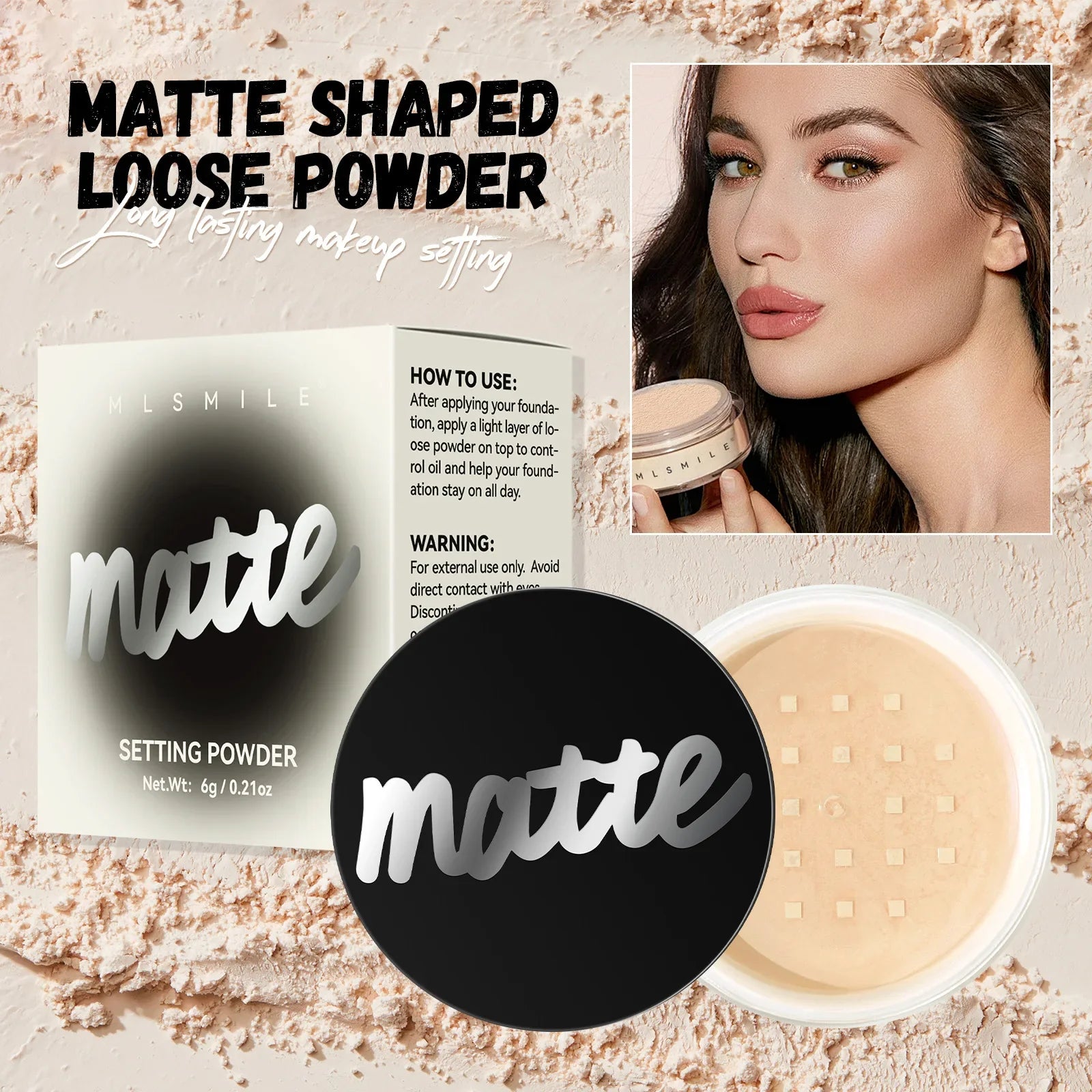 4 Colors Matte Loose Powder Face Whitening Skin Finish Transparent Pink Nude Mineral Makeup Cosmetic Foundation Setting Powder Lootquake LLC