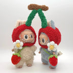 Labubu doll pendant, rubber doll clothes, rabubu v2v1 sitting party head cover hat heartbeat macaron 17cm 15CM Lootquake LLC