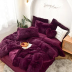 Mink four-piece set, plush crystal duvet set of four