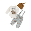 Baby Girl Easter Outfit Floral Print Ruffle Sleeve Romper Headband Tutu Skirt Leg Warmers 4 Pcs Set Bunny Ear Bow Lootquake LLC