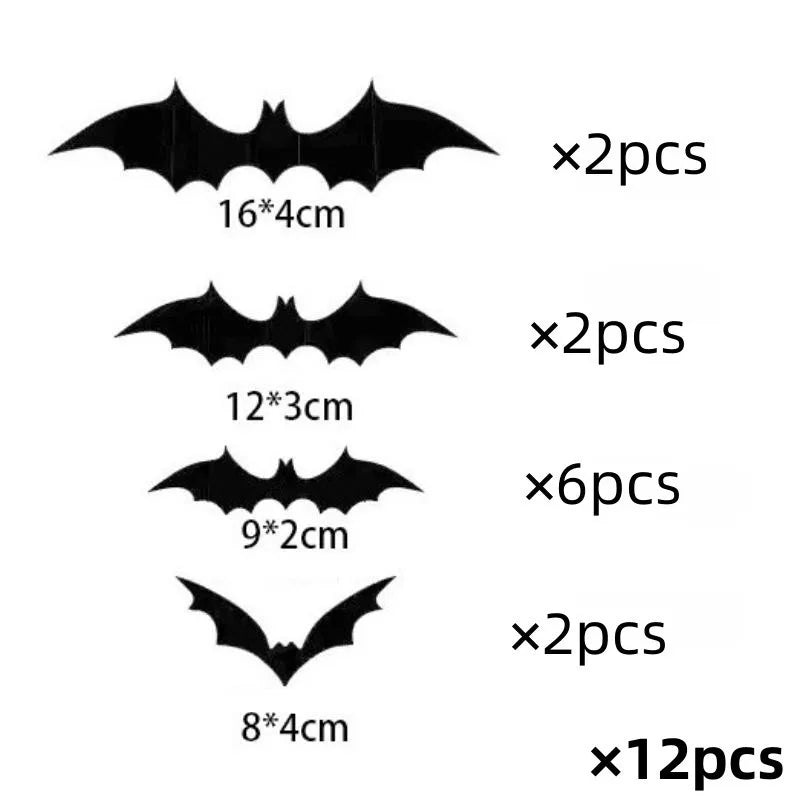 Halloween Decoration 3D Black PVC Bat Halloween Party DIY Decor Wall Sticker Bar Room Halloween Party Scary Decos Props Lootquake LLC