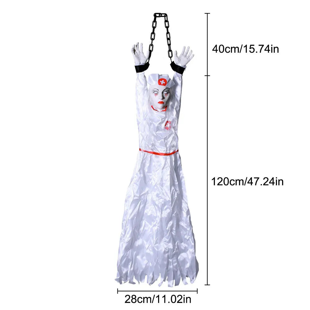 Halloween New Arrival Sound Activated Glowing Talking Hanging Ghost Scary Decor with Clown for Haunted House Party Prop Decor Lootquake LLC