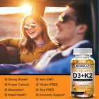 Vitamin K2+D3 Supplement - Promotes Immune System Health and Bone Support
