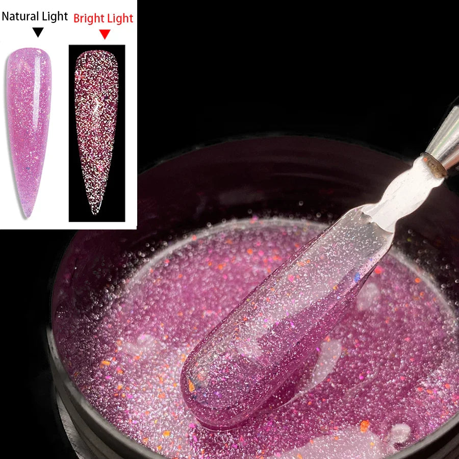 Jillnails 100g Glitter Shimmer Milky Hard Gel Builder Nail for Nails ExtensionsRoyal Blue Pink  UV LED Camouflage  Selfleveling Lootquake LLC