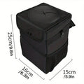 Waterproof Car Trash Can Bin, Acessórios Auto Organizer, Lixo Dump, Bolsos de armazenamento de carros, Closeable, portátil